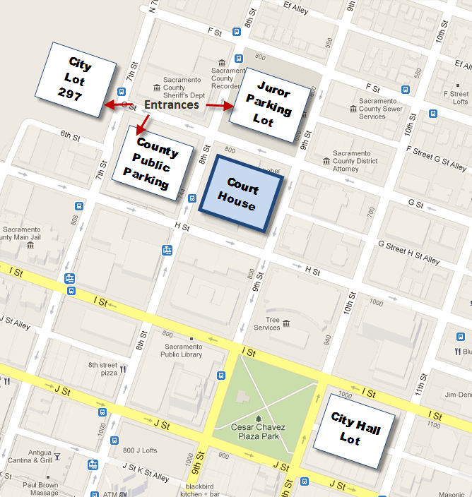 Jury parking map